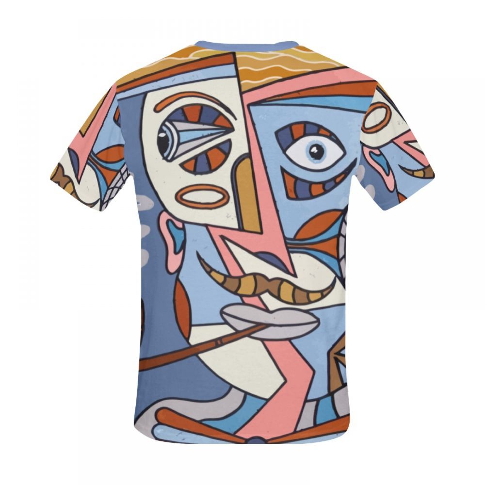 Men's Abstract Art Pipe Short T-shirt New Zealand