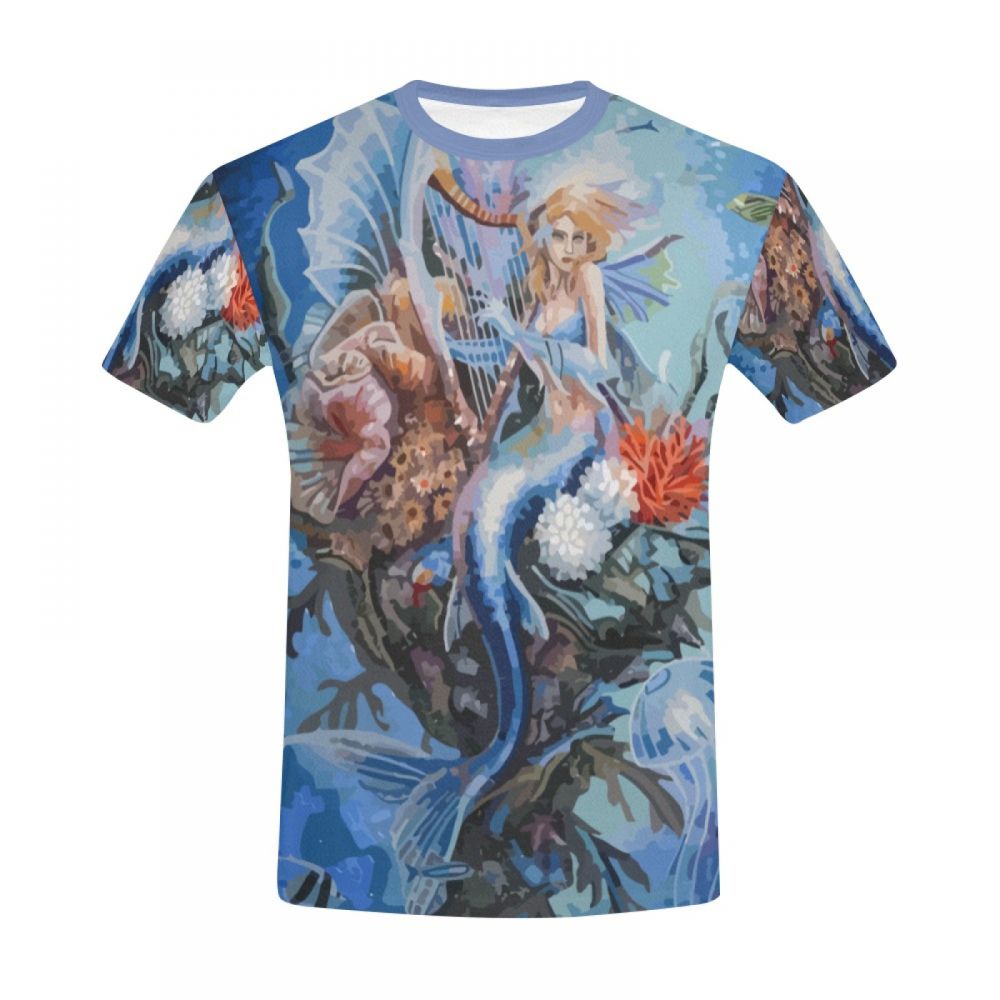 Men's Digital Art Mermaid Lullaby Short T-shirt New Zealand