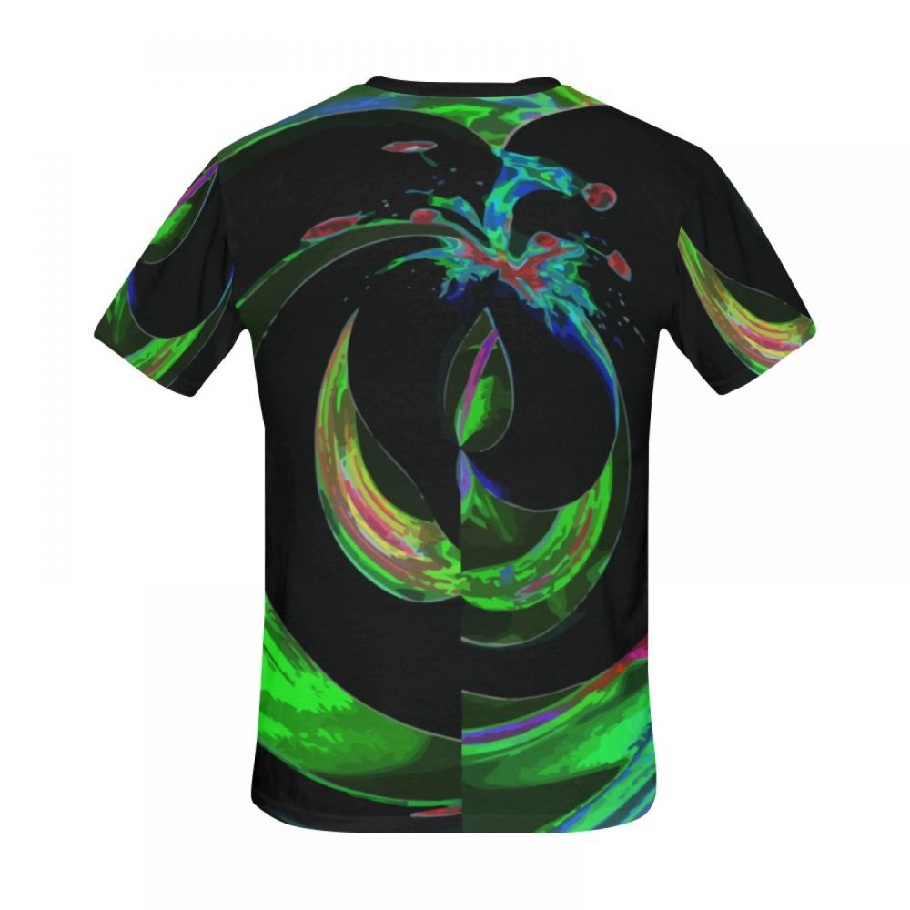 Men's Art Digital Green Water Drop Short T-shirt New Zealand