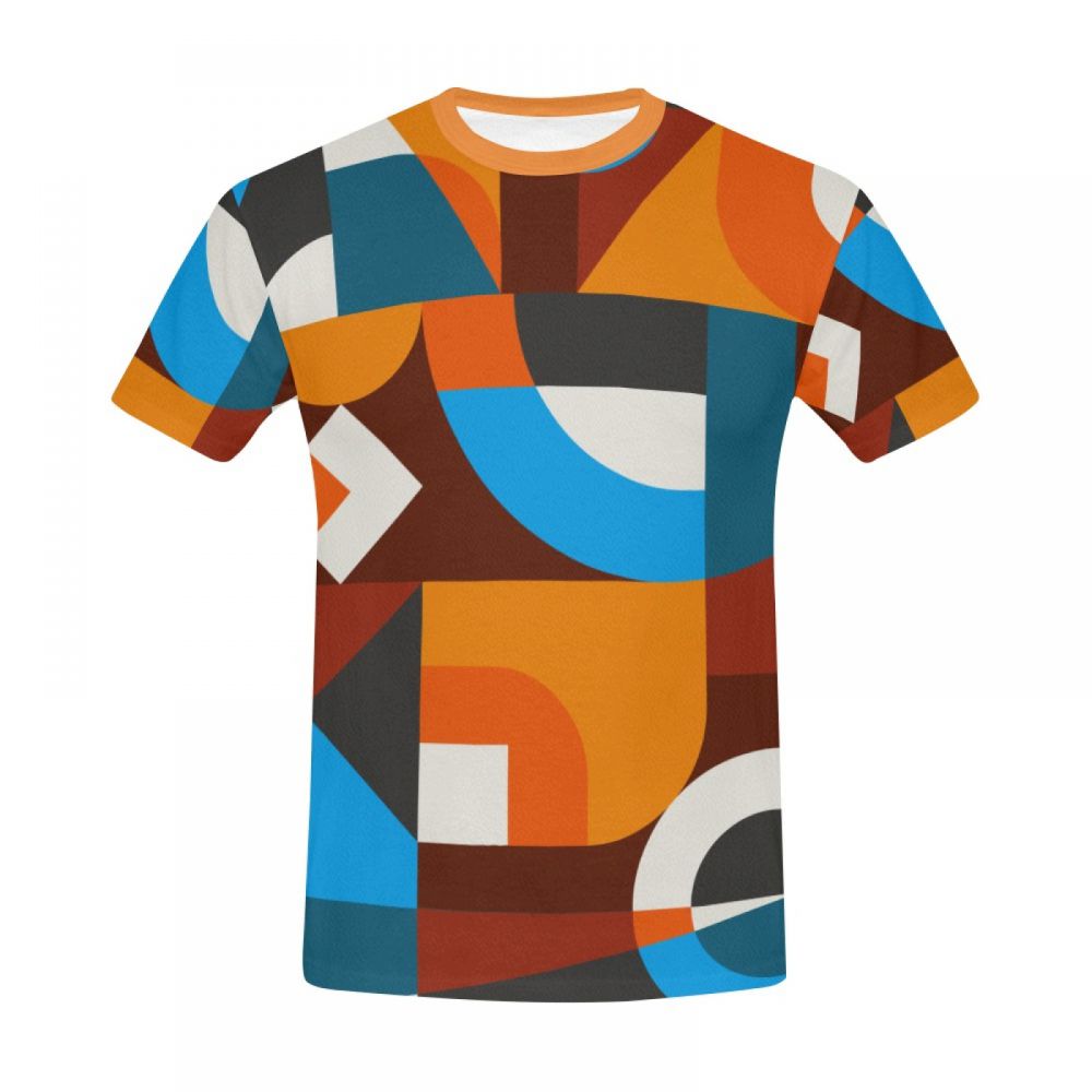 Men's Art Geometric World Short T-shirt New Zealand