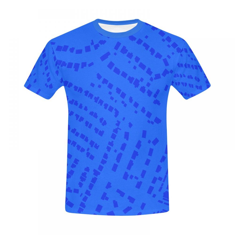 Men's Digital Art Blue Spots Short T-shirt New Zealand