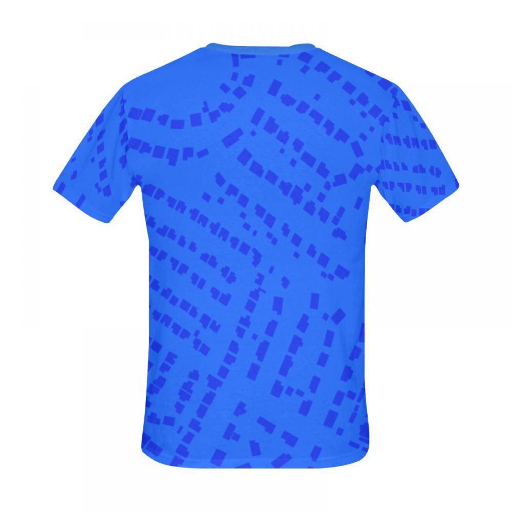 Men's Digital Art Blue Spots Short T-shirt New Zealand