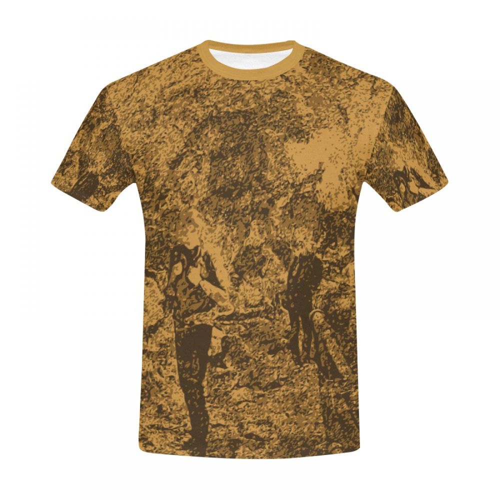 Men's Digital Art Brown Men Short T-shirt New Zealand