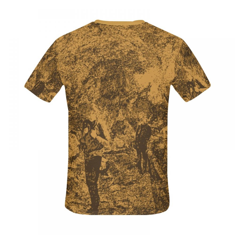 Men's Digital Art Brown Men Short T-shirt New Zealand