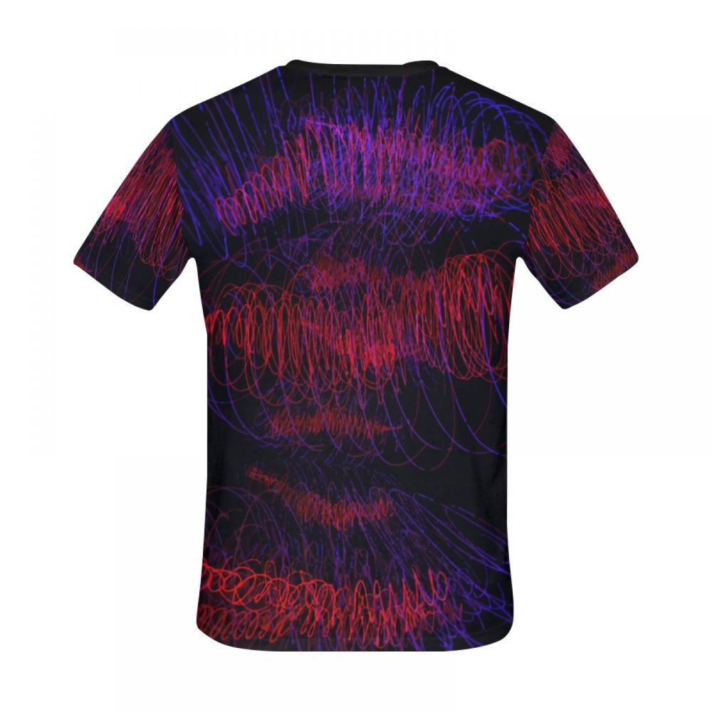 Men's Art Red Sound Waves Short T-shirt New Zealand