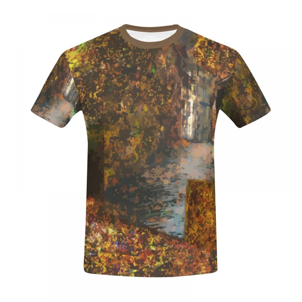 Men's Digital Art Hidden City Short T-shirt New Zealand