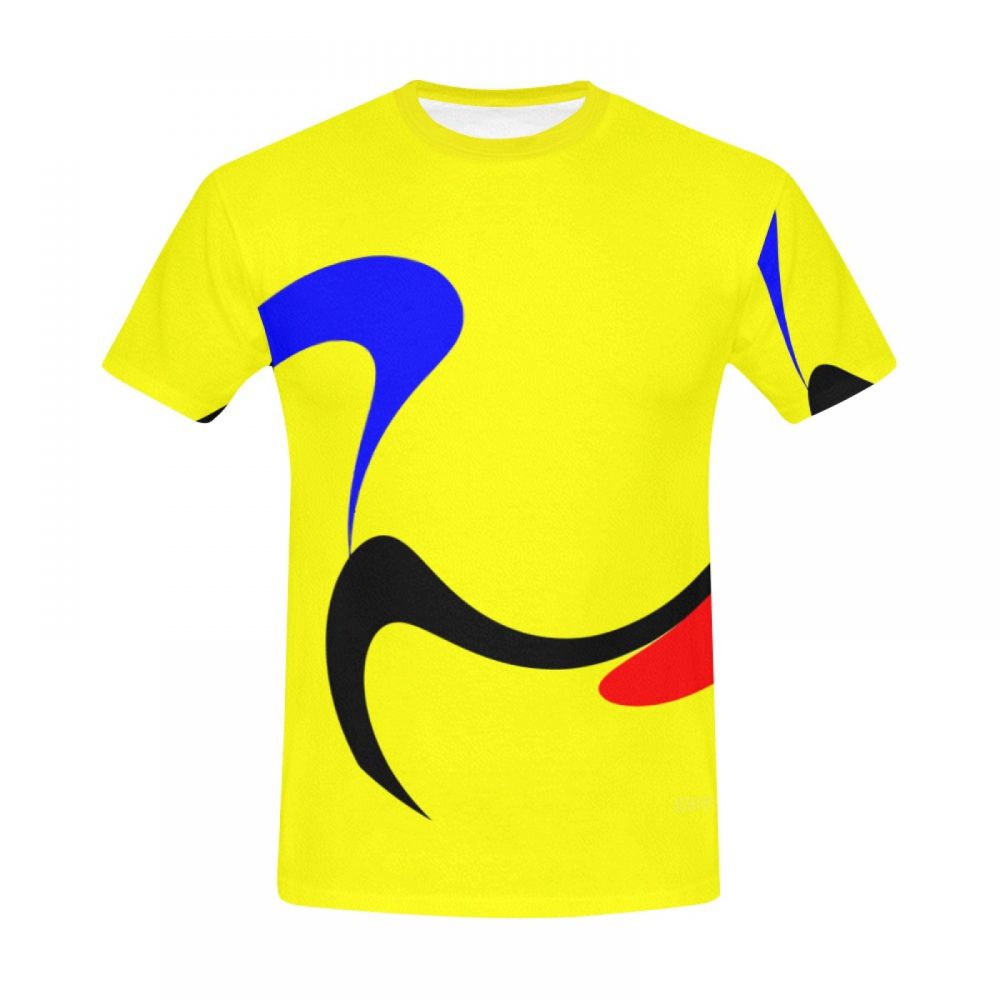 Men's Digital Art Yellow Short T-shirt New Zealand