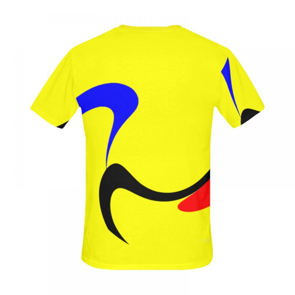 Men's Digital Art Yellow Short T-shirt New Zealand