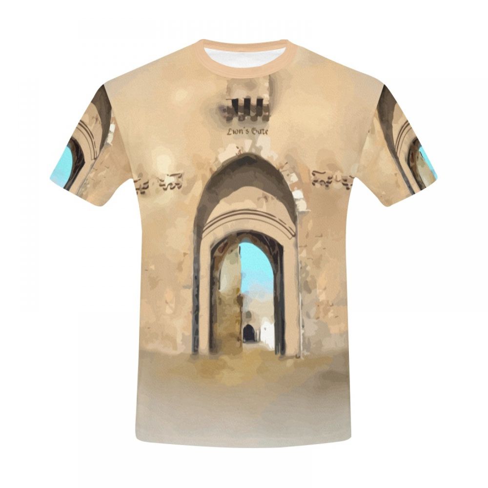 Men's Art Old City Of Jerusalem Short T-shirt New Zealand