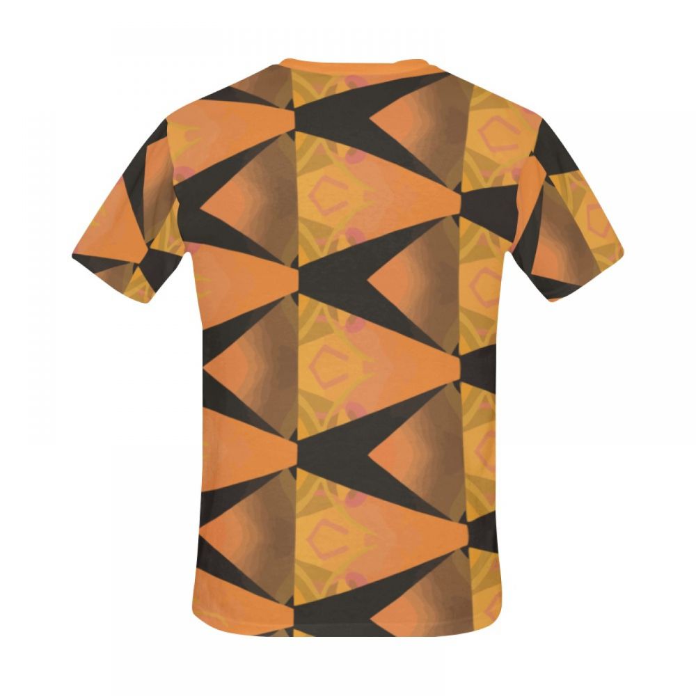 Men's Abstract Art Orange Short T-shirt New Zealand