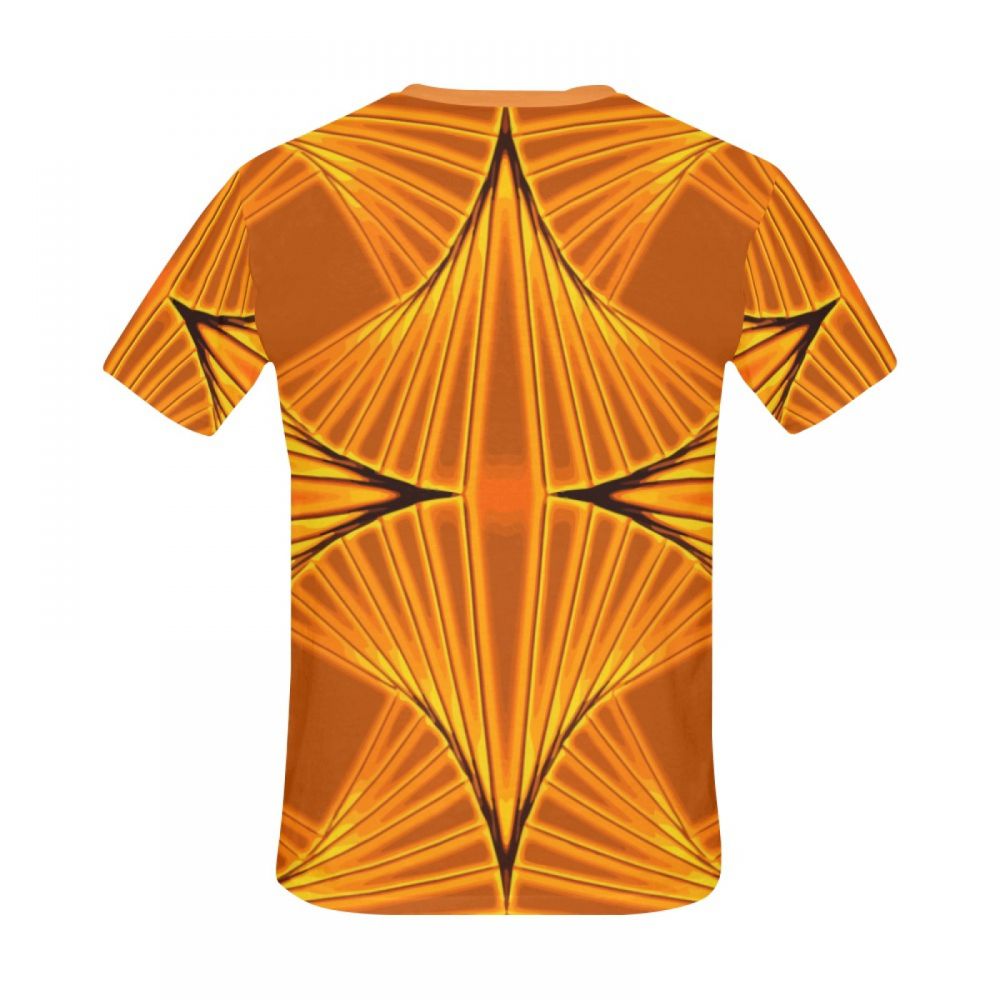 Men's Abstract Art Disco Gold Short T-shirt New Zealand