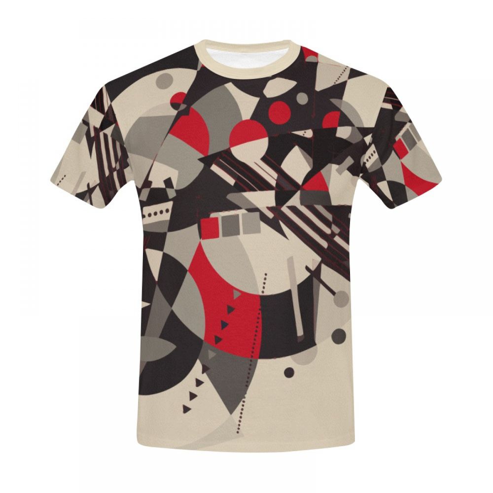 Men's Geometric Art Papyrus Short T-shirt New Zealand