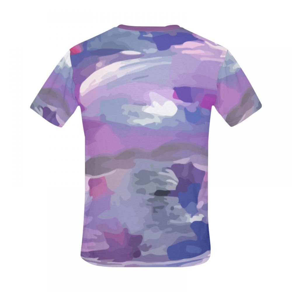 Men's Artistic Color Purple Graffiti Short T-shirt New Zealand