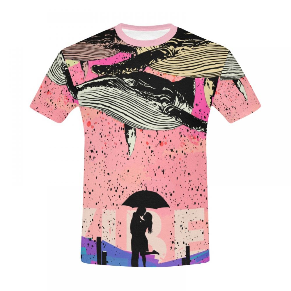 Men's Street Art Whale Love Mood Short T-shirt New Zealand