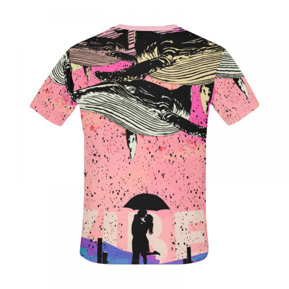 Men's Street Art Whale Love Mood Short T-shirt New Zealand