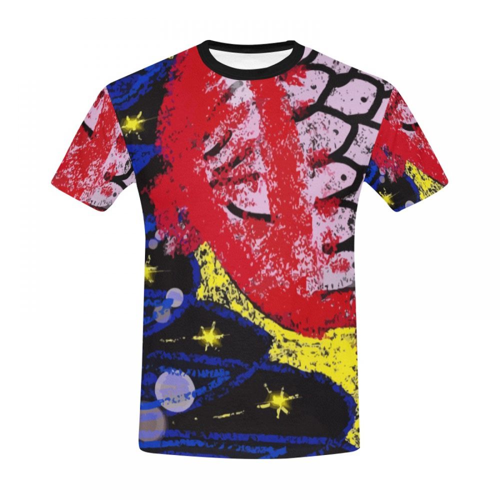 Men's Figurative Art Fish Mouth Short T-shirt New Zealand