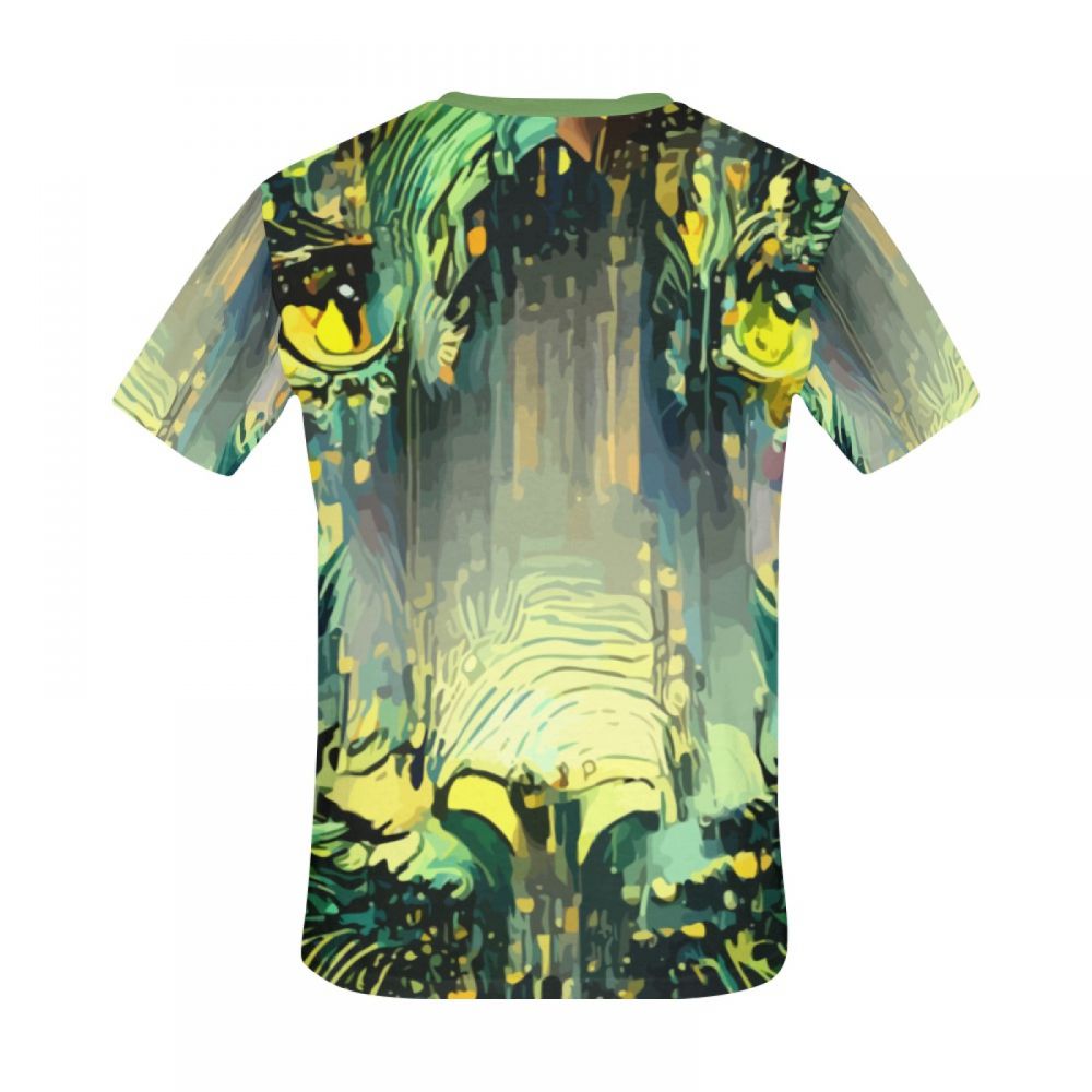 Men's Figurative Color Green Short T-shirt New Zealand