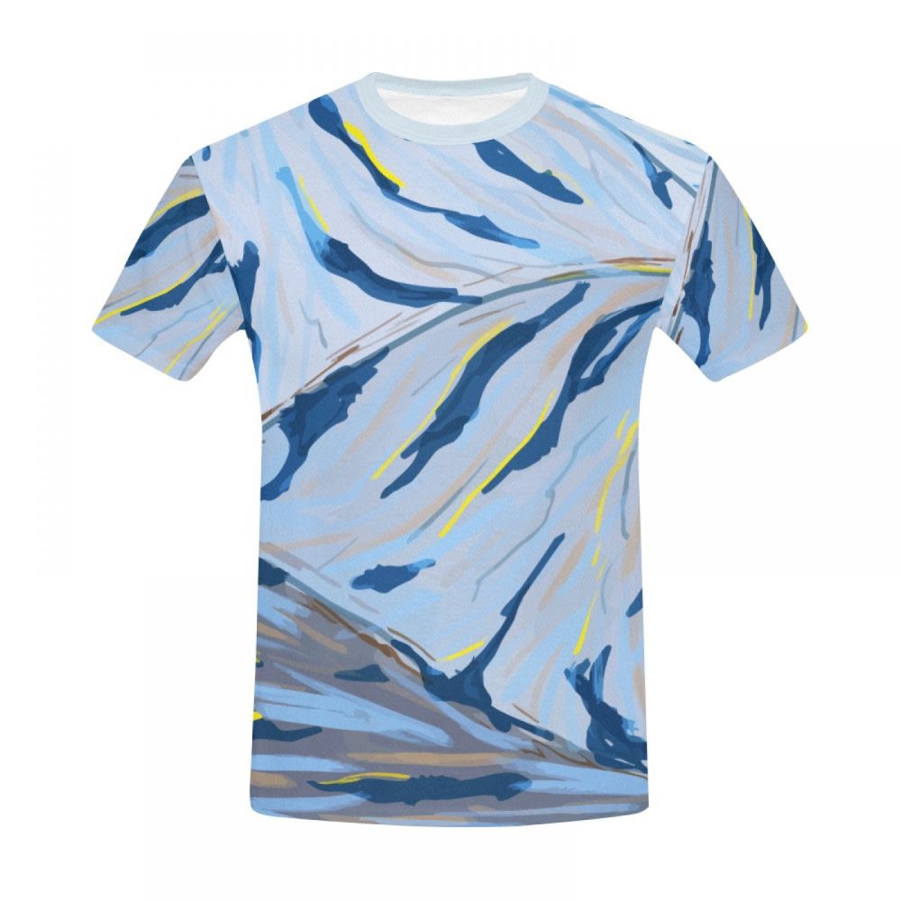 Men's Artistic Color Water Flow Short T-shirt New Zealand