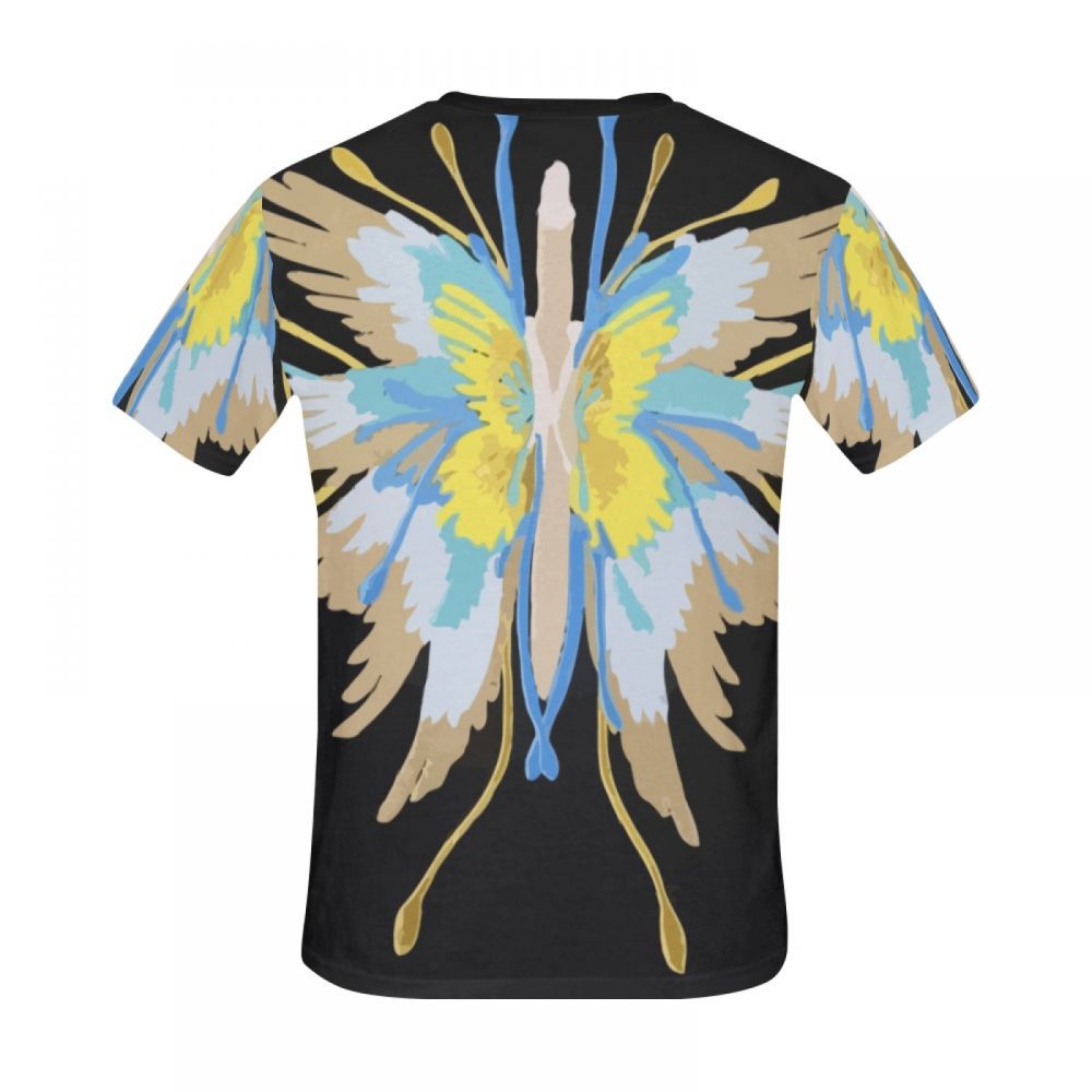 Men's Geometric Art Butterfly Short T-shirt New Zealand