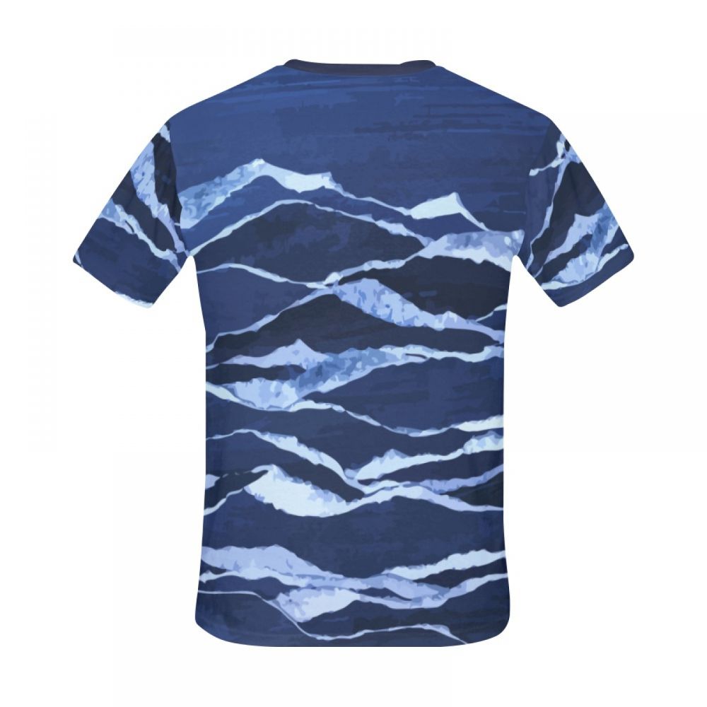 Men's Abstract Art Mountain Peak Short T-shirt New Zealand