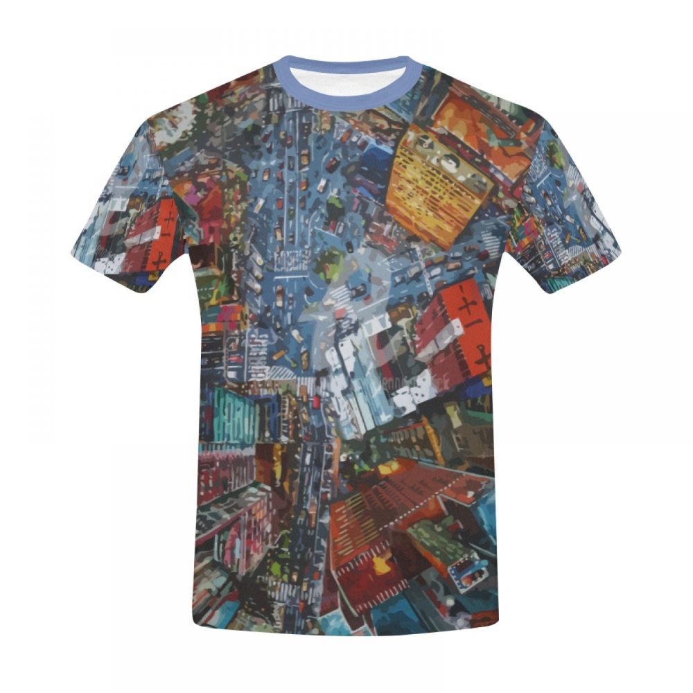 Men's Architectural Art Prosperous Urban Area Short T-shirt New Zealand