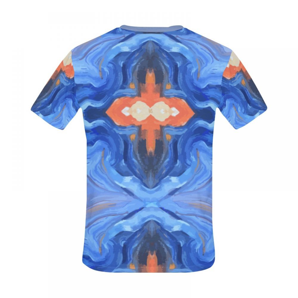 Men's Abstract Art Corrugated Cross Short T-shirt New Zealand