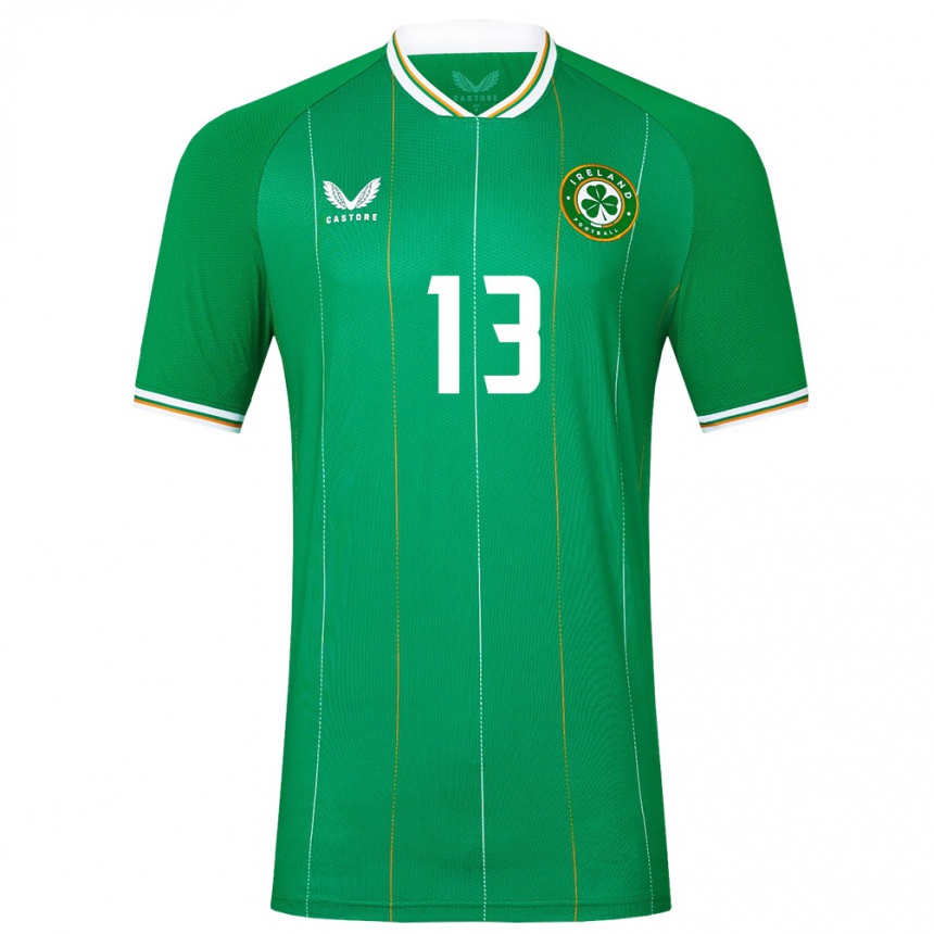 Kids Football Ireland Áine O'gorman #13 Green Home Jersey 24-26 T-Shirt Nz