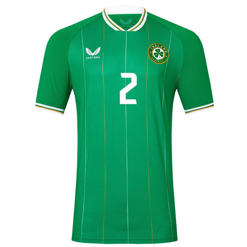 Kids Football Ireland Savannah Mccarthy #2 Green Home Jersey 24-26 T-Shirt Nz