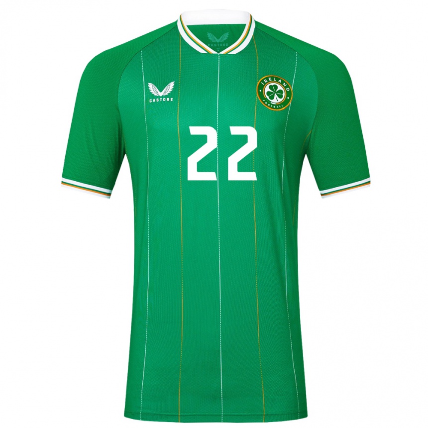 Kids Football Ireland Connor O'riordan #22 Green Home Jersey 24-26 T-Shirt Nz