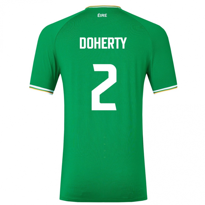 Kids Football Ireland Matt Doherty #2 Green Home Jersey 24-26 T-Shirt Nz