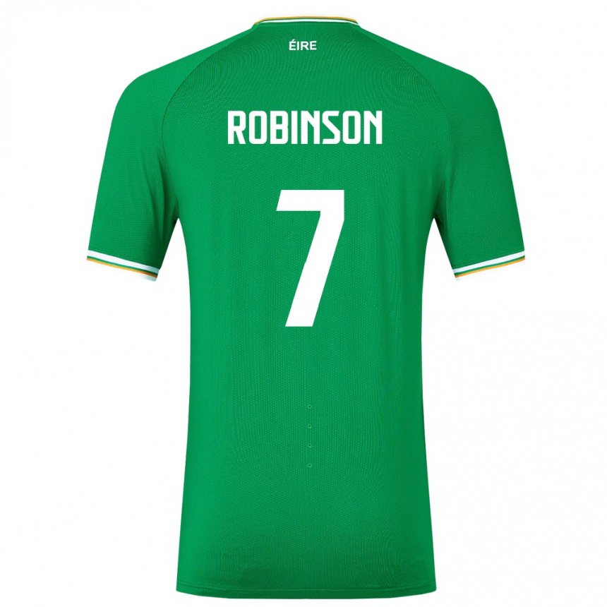 Kids Football Ireland Callum Robinson #7 Green Home Jersey 24-26 T-Shirt Nz