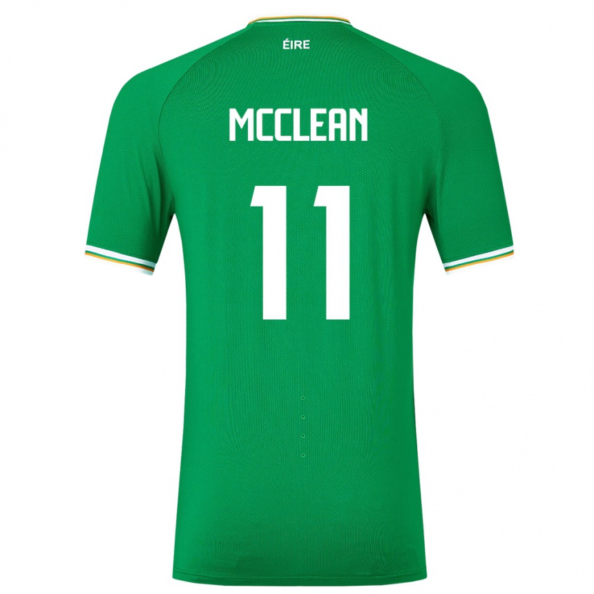 Kids Football Ireland James Mcclean #11 Green Home Jersey 24-26 T-Shirt Nz