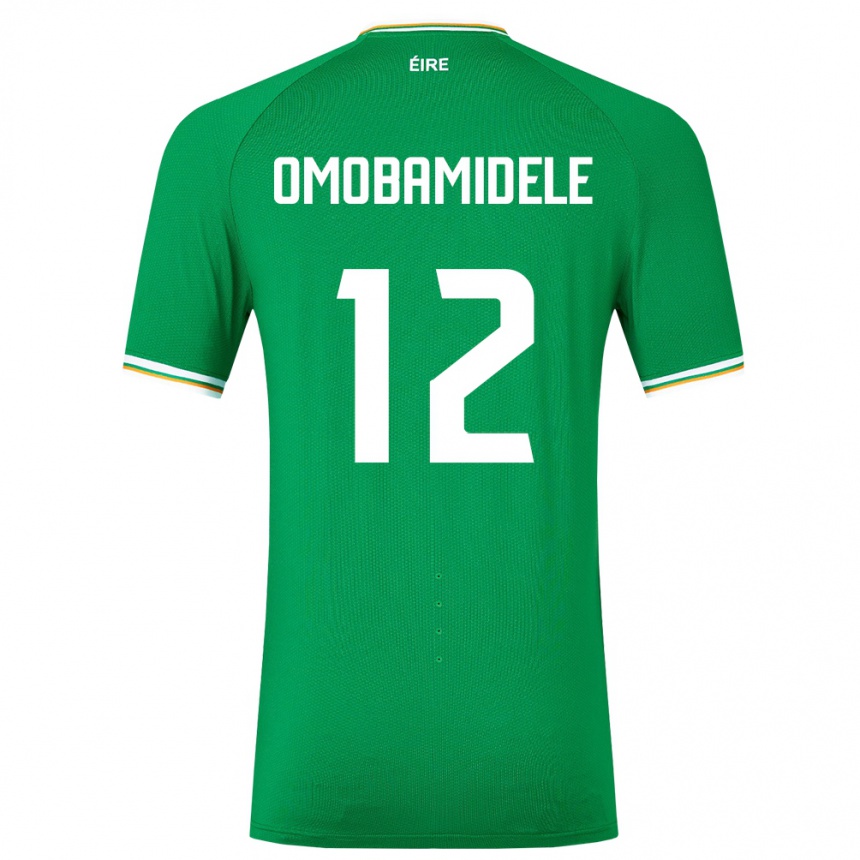 Kids Football Ireland Andrew Omobamidele #12 Green Home Jersey 24-26 T-Shirt Nz