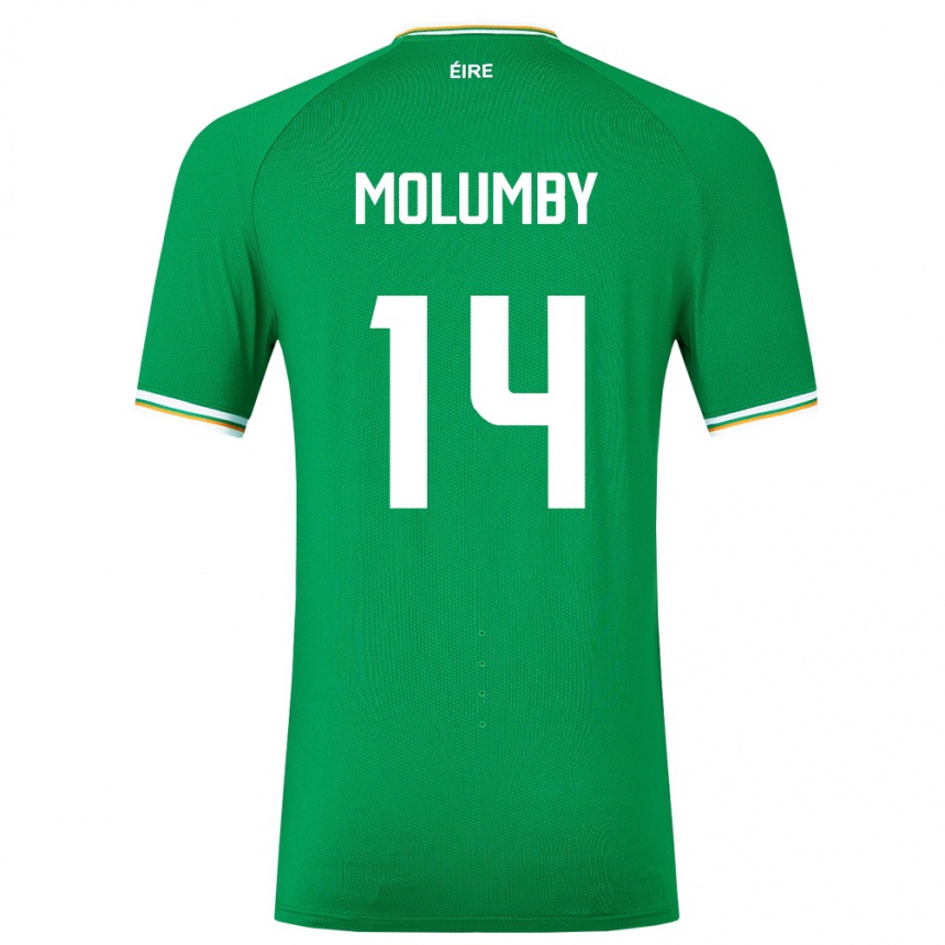 Kids Football Ireland Jayson Molumby #14 Green Home Jersey 24-26 T-Shirt Nz