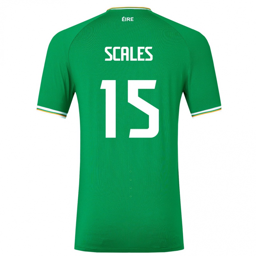 Kids Football Ireland Liam Scales #15 Green Home Jersey 24-26 T-Shirt Nz