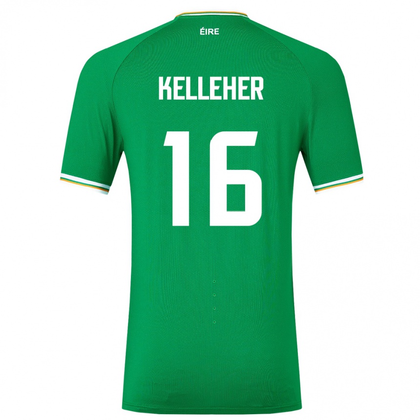 Kids Football Ireland Caoimhín Kelleher #16 Green Home Jersey 24-26 T-Shirt Nz