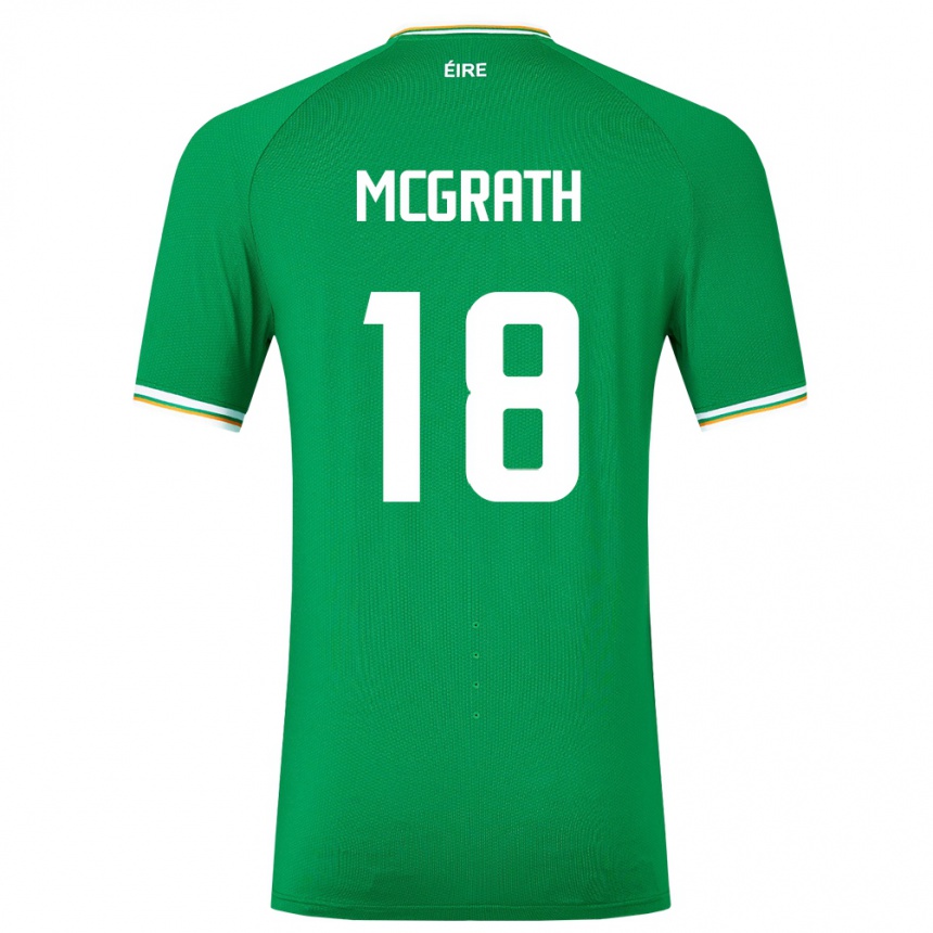 Kids Football Ireland Jamie Mcgrath #18 Green Home Jersey 24-26 T-Shirt Nz