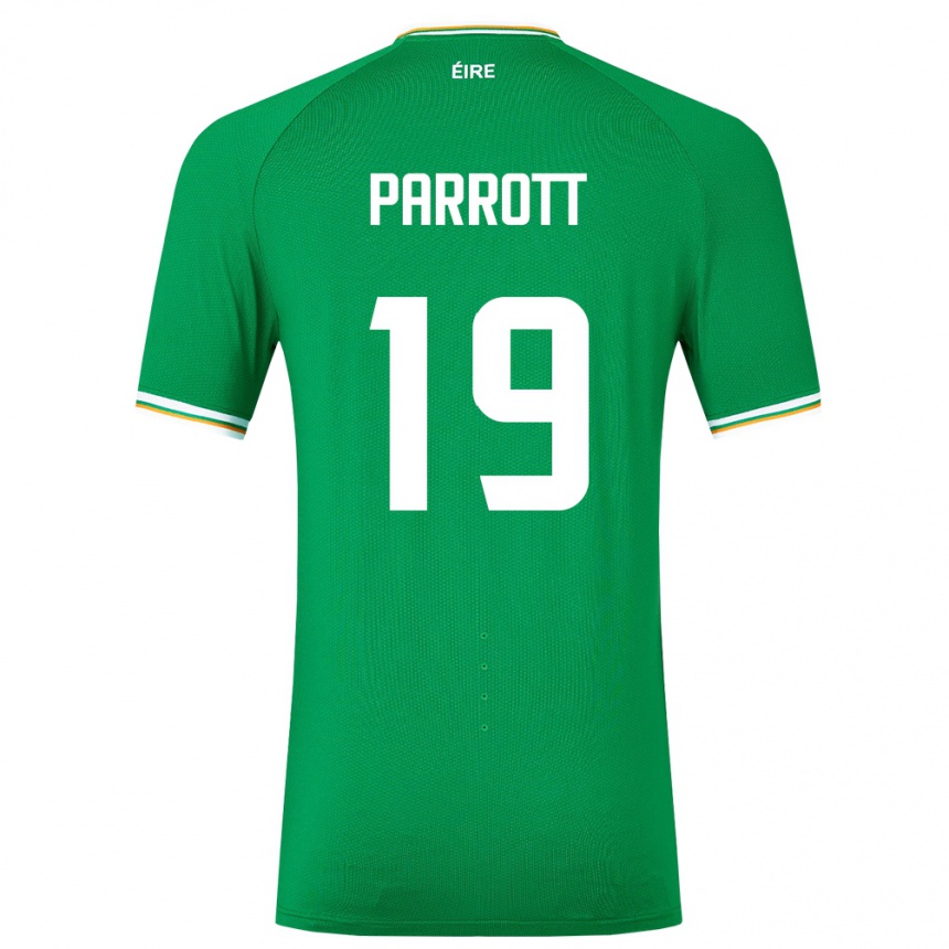 Kids Football Ireland Troy Parrott #19 Green Home Jersey 24-26 T-Shirt Nz