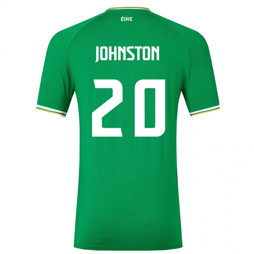 Kids Football Ireland Mikey Johnston #20 Green Home Jersey 24-26 T-Shirt Nz