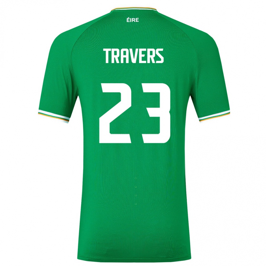 Kids Football Ireland Mark Travers #23 Green Home Jersey 24-26 T-Shirt Nz