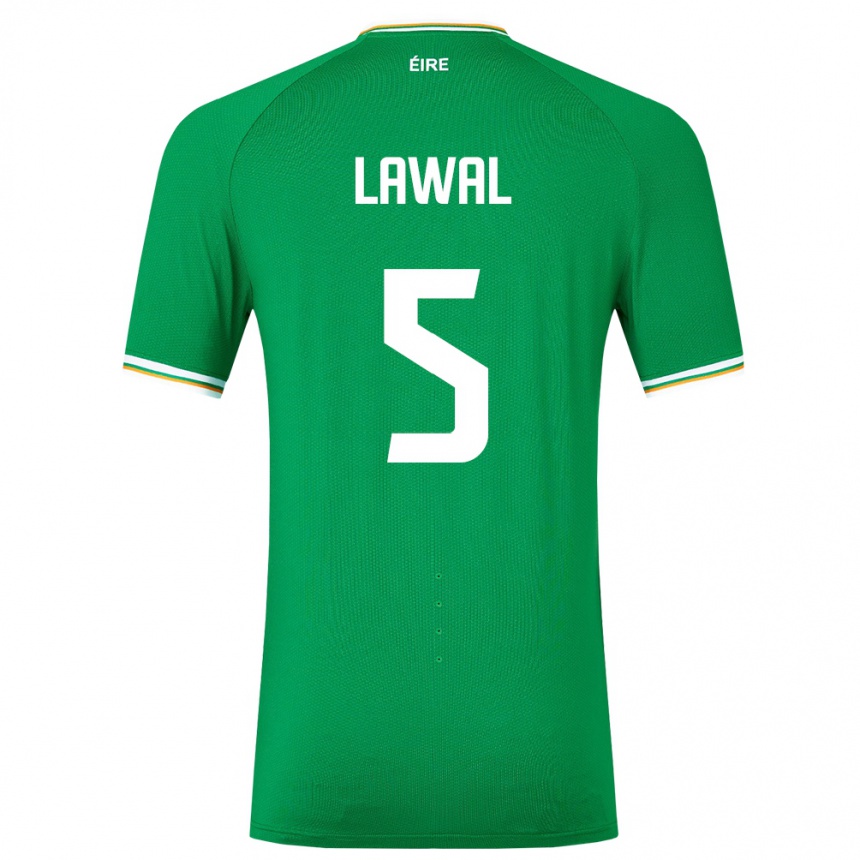 Kids Football Ireland Bosun Lawal #5 Green Home Jersey 24-26 T-Shirt Nz