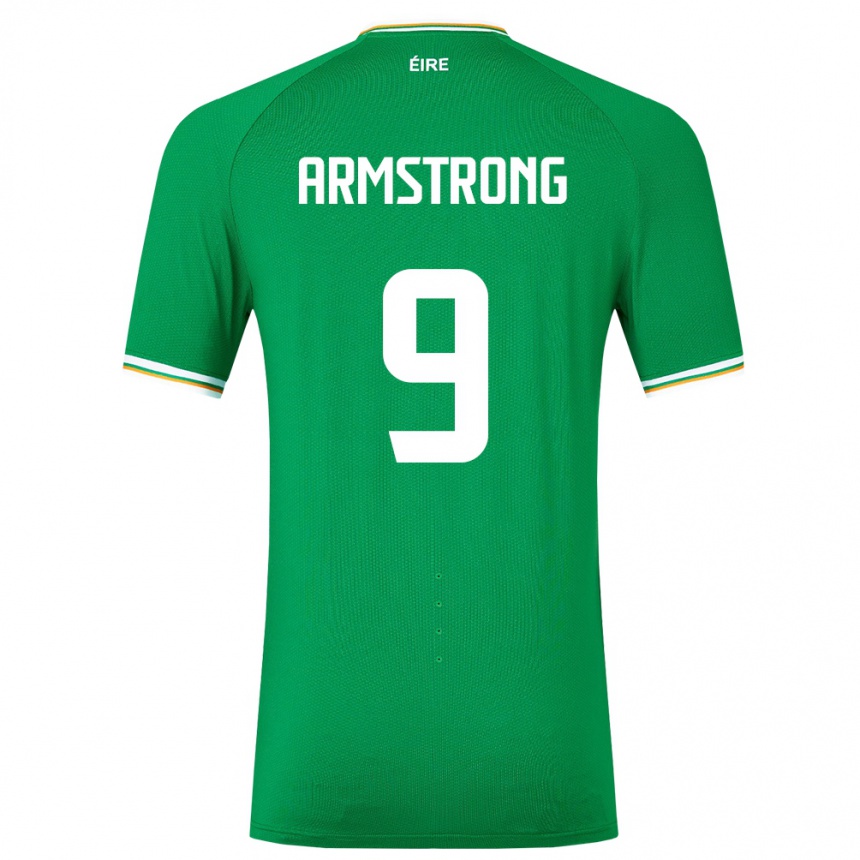 Kids Football Ireland Sinclair Armstrong #9 Green Home Jersey 24-26 T-Shirt Nz