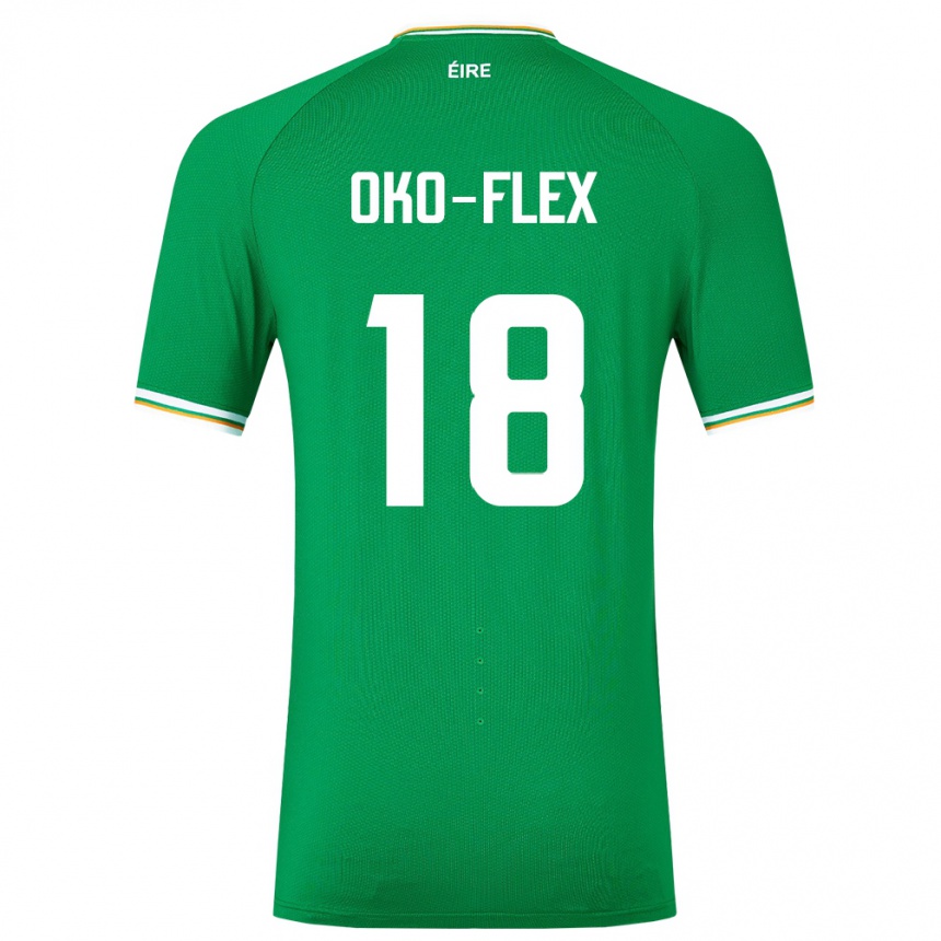 Kids Football Ireland Armstrong Oko-Flex #18 Green Home Jersey 24-26 T-Shirt Nz