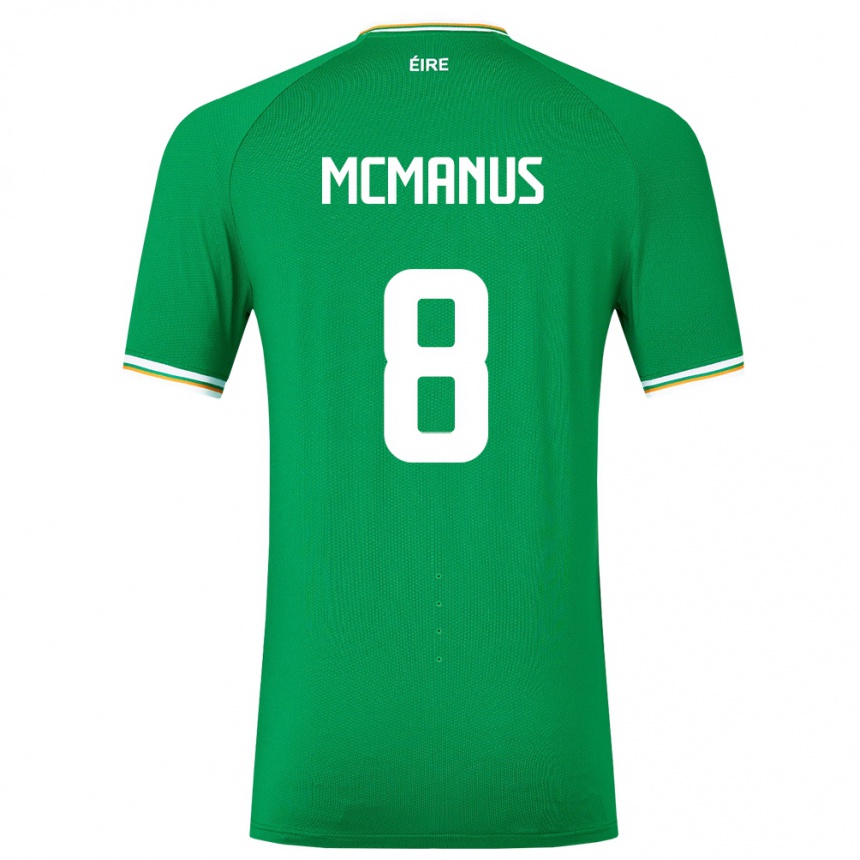 Kids Football Ireland James Mcmanus #8 Green Home Jersey 24-26 T-Shirt Nz