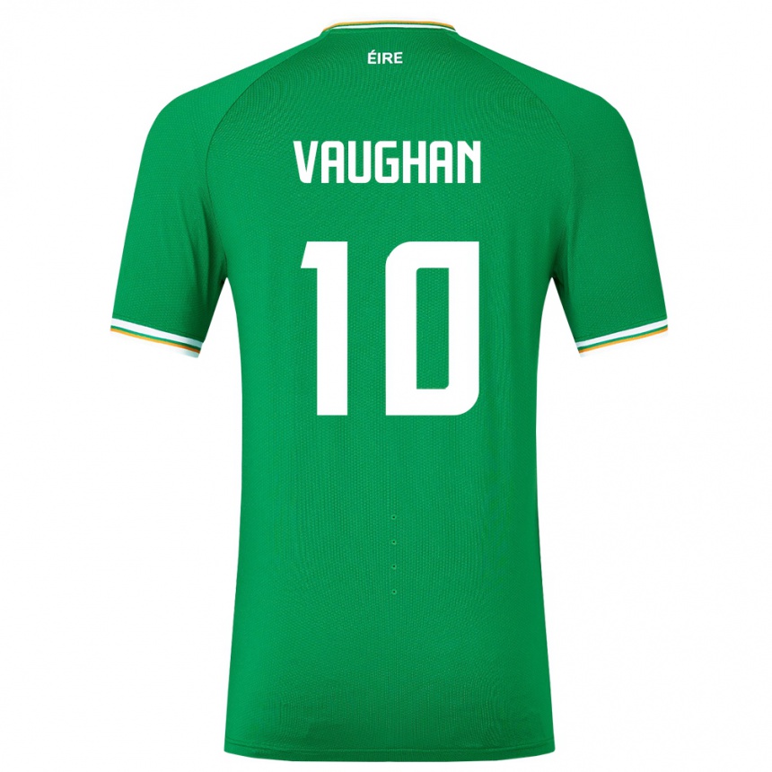 Kids Football Ireland Harry Vaughan #10 Green Home Jersey 24-26 T-Shirt Nz