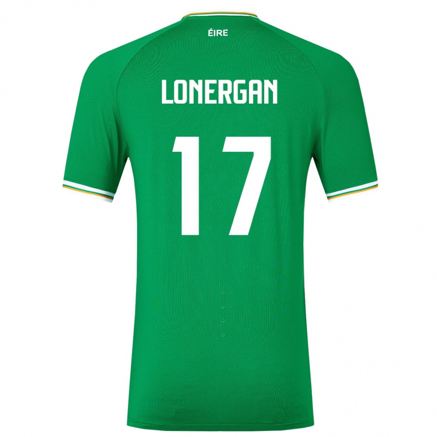 Kids Football Ireland Tom Lonergan #17 Green Home Jersey 24-26 T-Shirt Nz