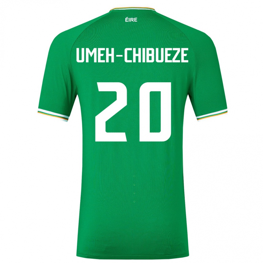 Kids Football Ireland Franco Umeh-Chibueze #20 Green Home Jersey 24-26 T-Shirt Nz