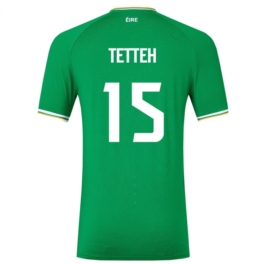 Kids Football Ireland Gideon Tetteh #15 Green Home Jersey 24-26 T-Shirt Nz