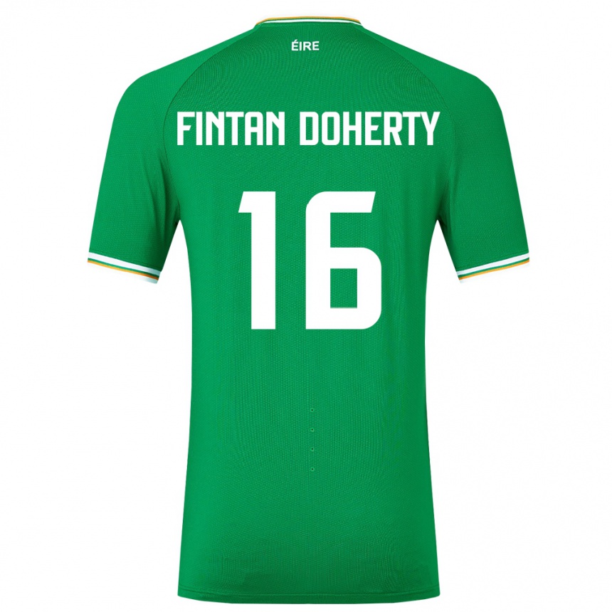 Kids Football Ireland Fintan Doherty #16 Green Home Jersey 24-26 T-Shirt Nz