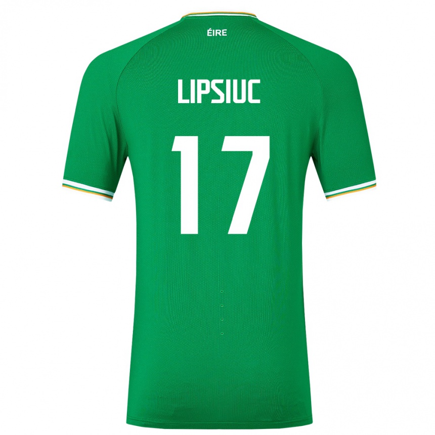 Kids Football Ireland Darius Lipsiuc #17 Green Home Jersey 24-26 T-Shirt Nz